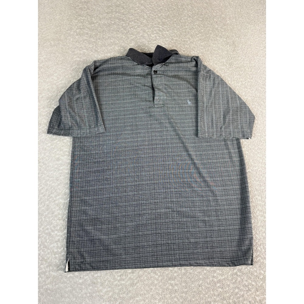 Vintage Polo Country‎ Ralph Lauren Polo Shirt Mens L Gray Check Cotton Logo